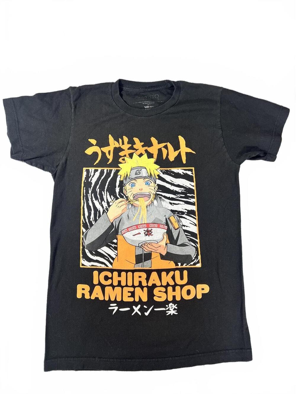 Naruto Ichiraku Ramen Shop Graphic T Shirt Anime Manga Black Size Small